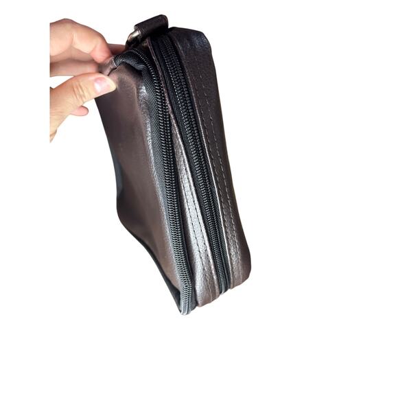 Christian Art Gifts Brown Faux Leather Bible Cover Case Double Zip 2006 Large - Picture 9 of 11